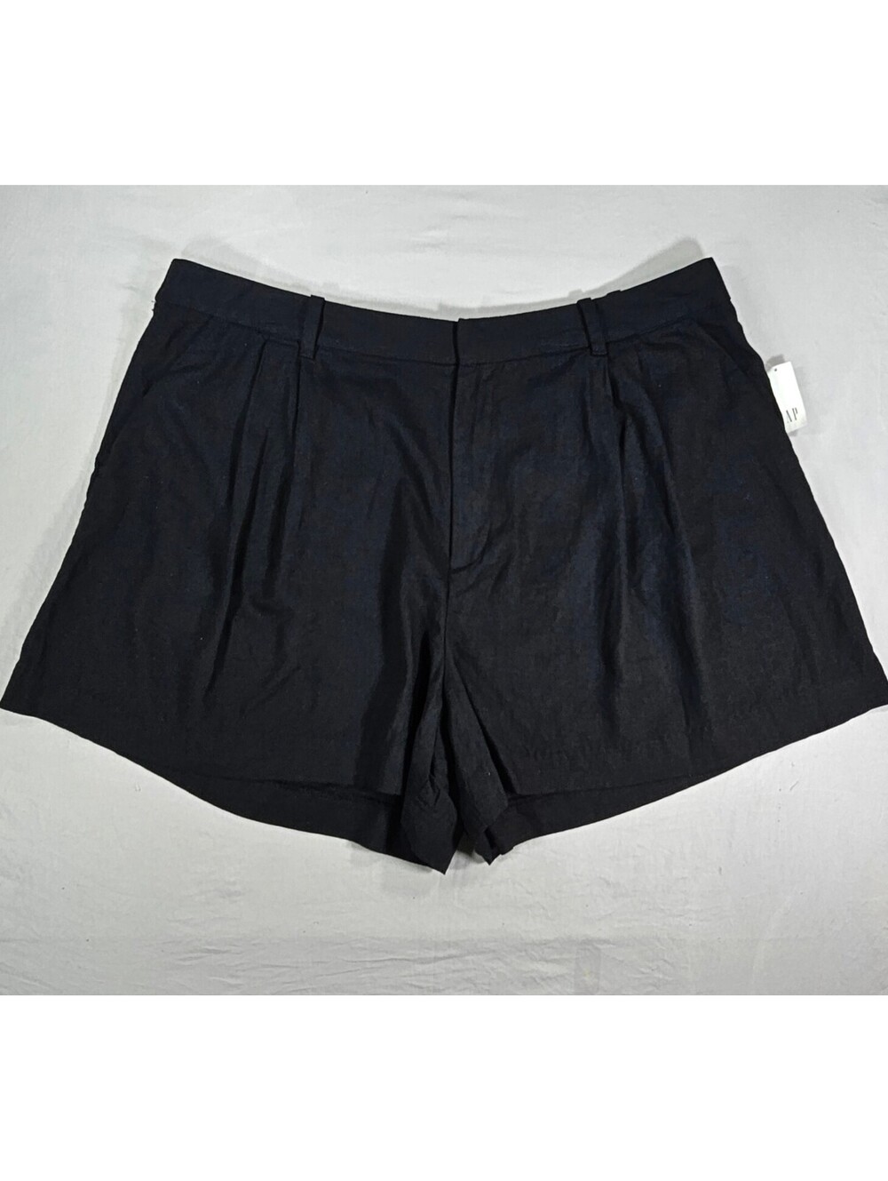 GAP Women’s XXL Black Linen Blend Pleated Shorts High Rise NWT